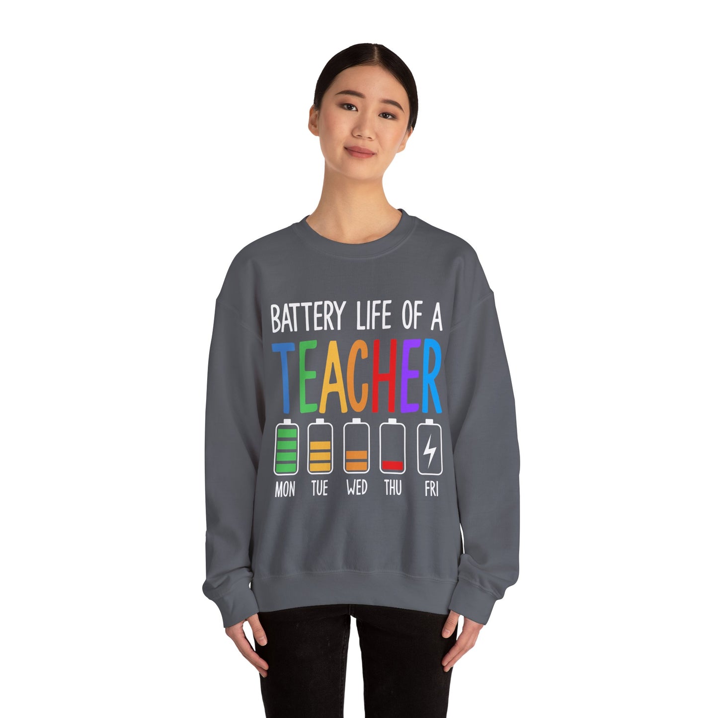 Teacher's Battery Life Crewneck Sweatshirt, Cute Teacher Gift, Funny Education Apparel, Back to School Sweatshirt, Teacher [...]