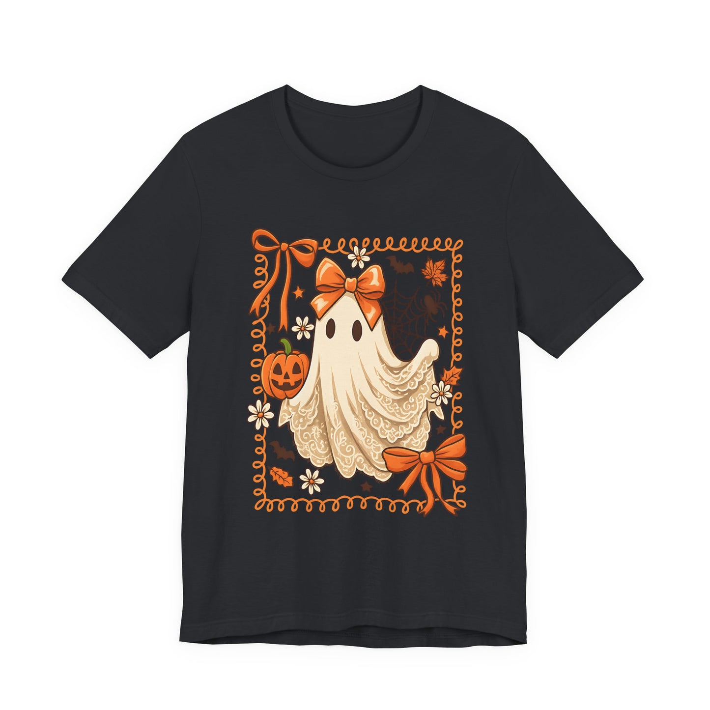 Ghostly Charm Halloween Tee, Unisex T-Shirt, Festive Apparel, Spooky Season Clothing, Gift for Trick-or-Treaters, Fall Celebrations