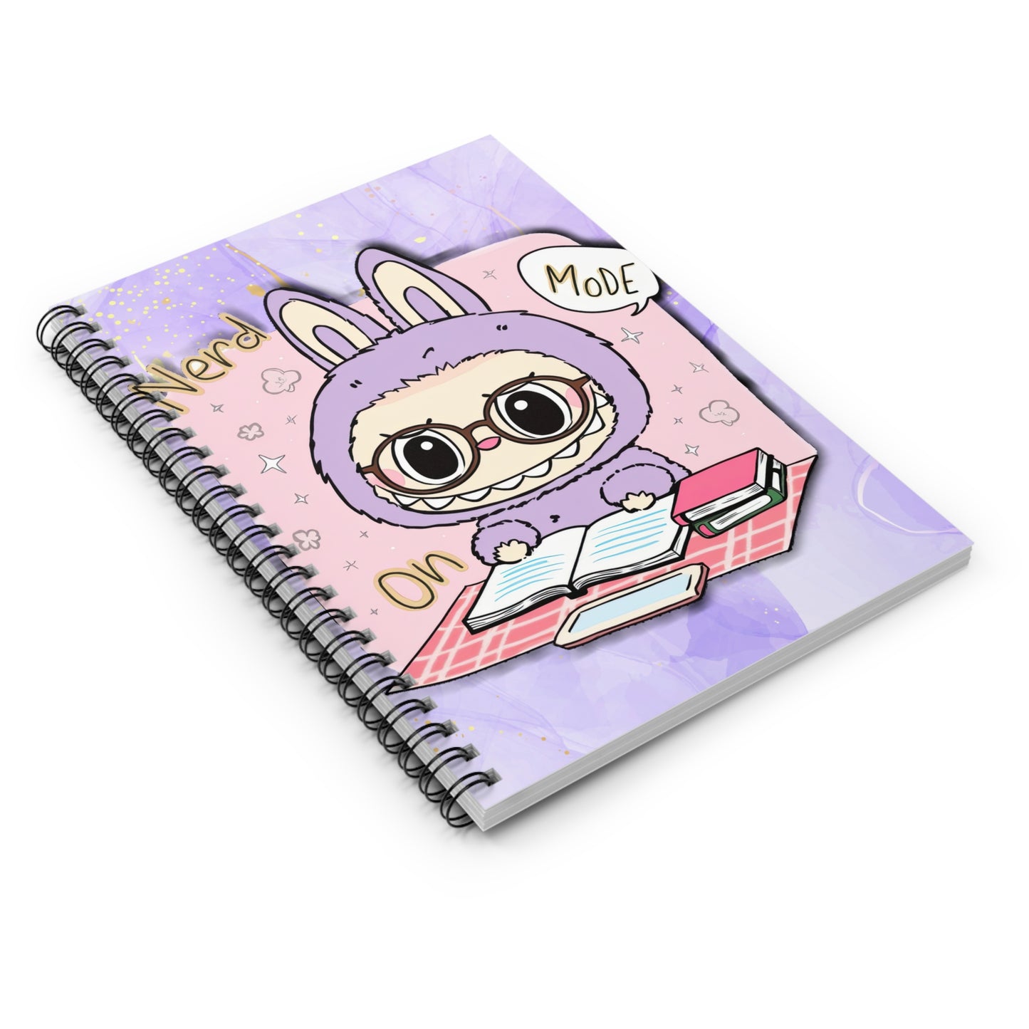 Cute Nerdy Labubu Spiral Notebook - Adorable Bunny Design, Perfect for Students, Gift for Birthdays, Journaling, School Supplies, Study Time