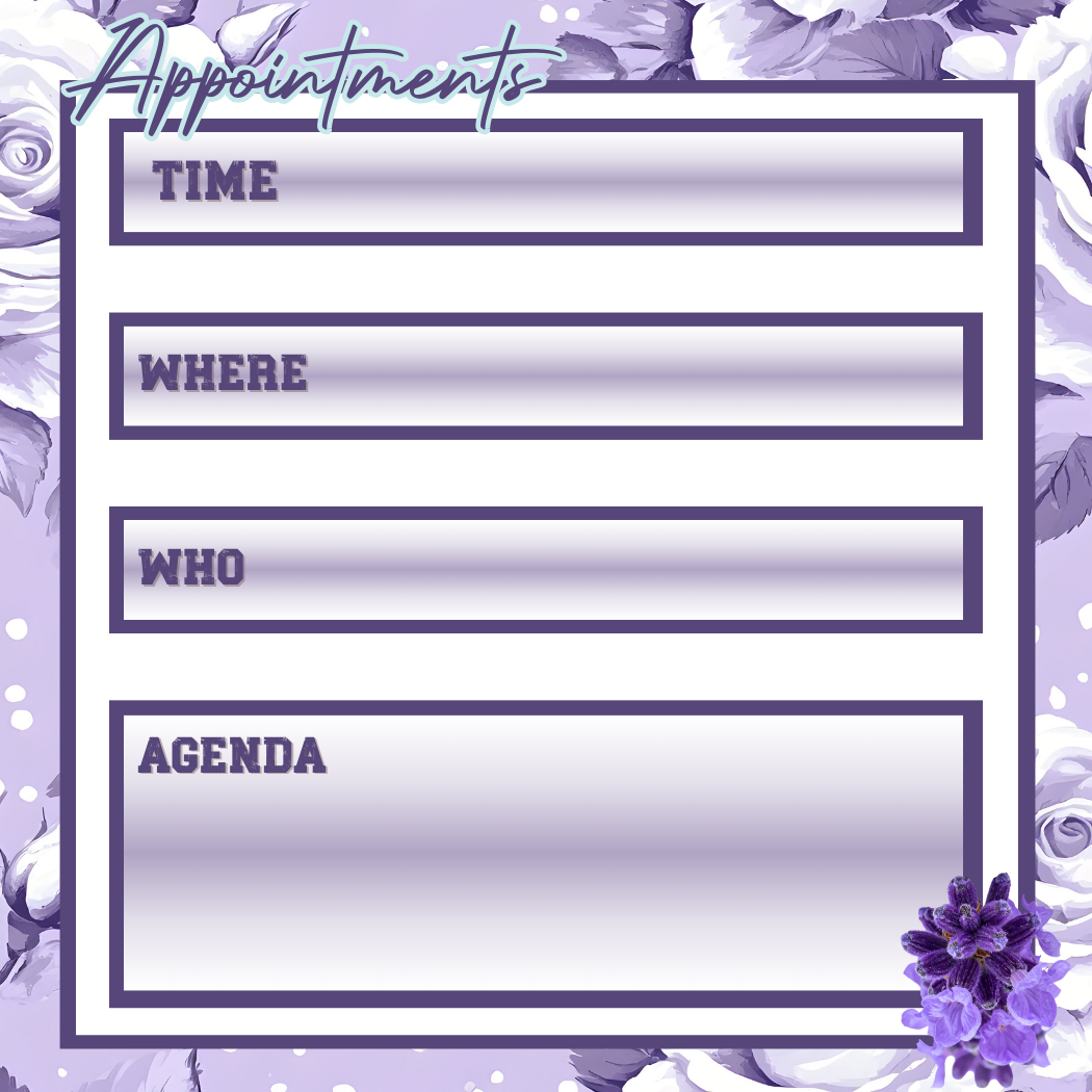 Editable Purple Floral Sticky Notes bundle of 5 | Printable Notes, To-Do List, Planner Pads | Cute Digital Stationery