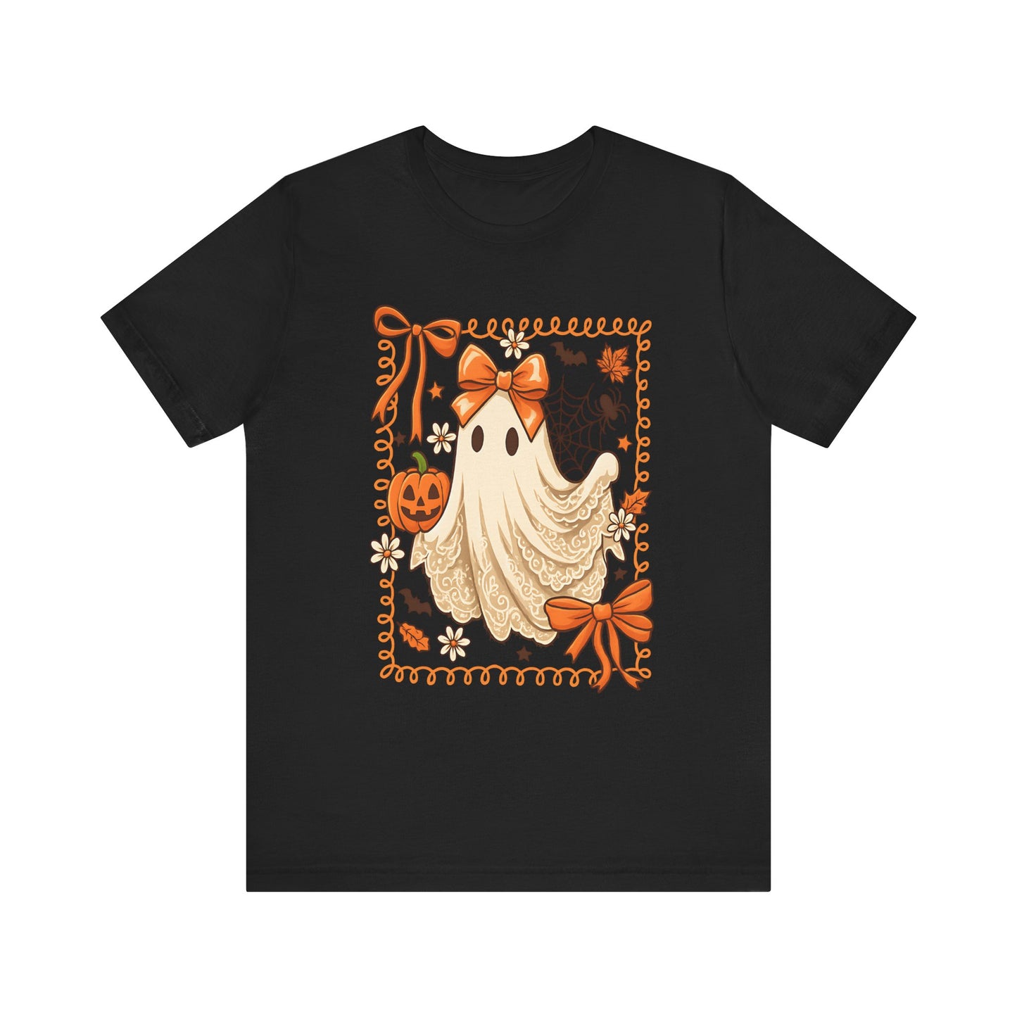 Ghostly Charm Halloween Tee, Unisex T-Shirt, Festive Apparel, Spooky Season Clothing, Gift for Trick-or-Treaters, Fall Celebrations