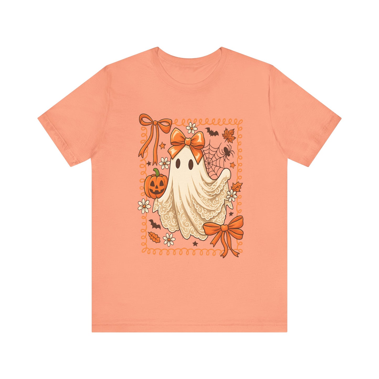 Ghostly Charm Halloween Tee, Unisex T-Shirt, Festive Apparel, Spooky Season Clothing, Gift for Trick-or-Treaters, Fall Celebrations