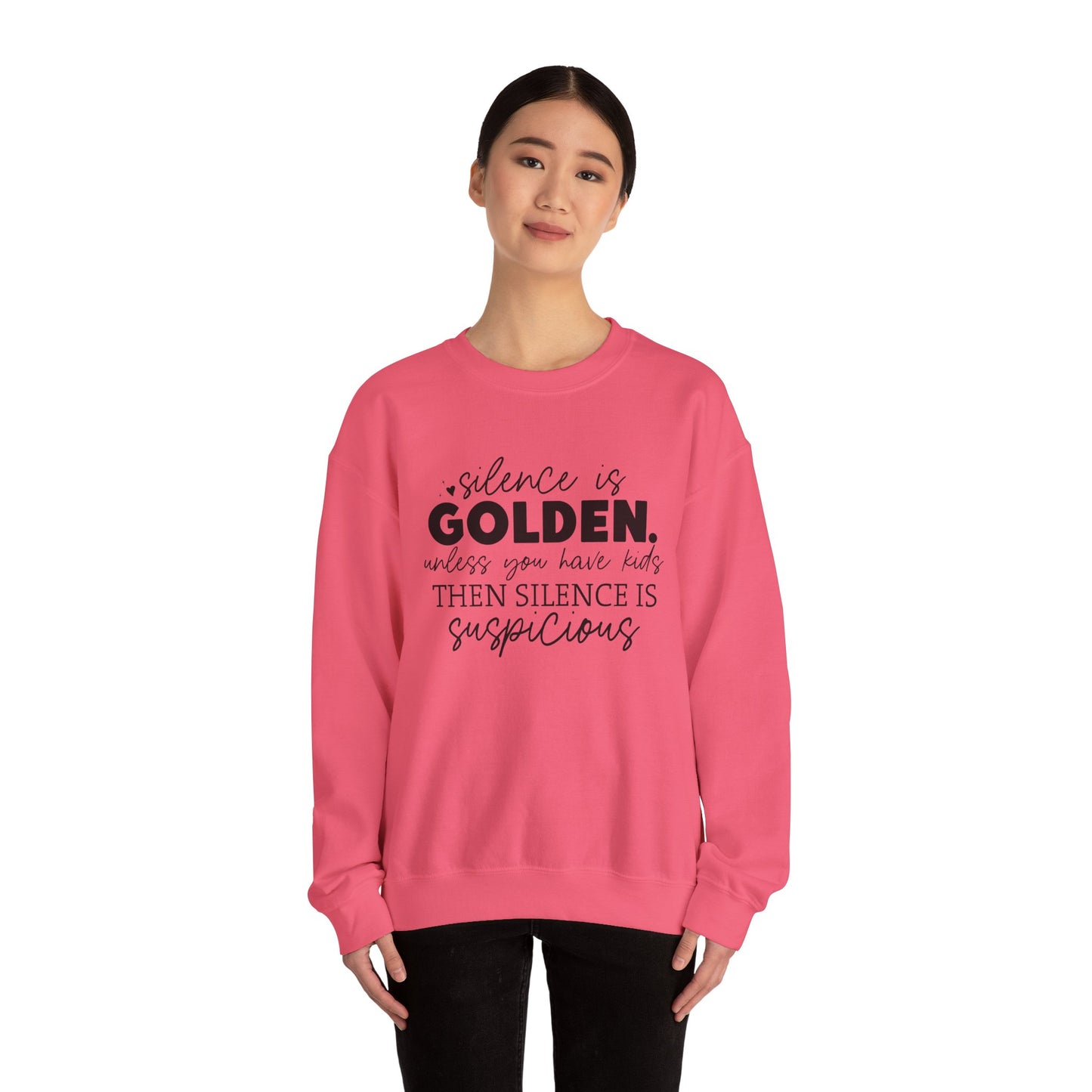 Silence is Golden Crewneck Sweatshirt for Parents | Funny Gift for Moms