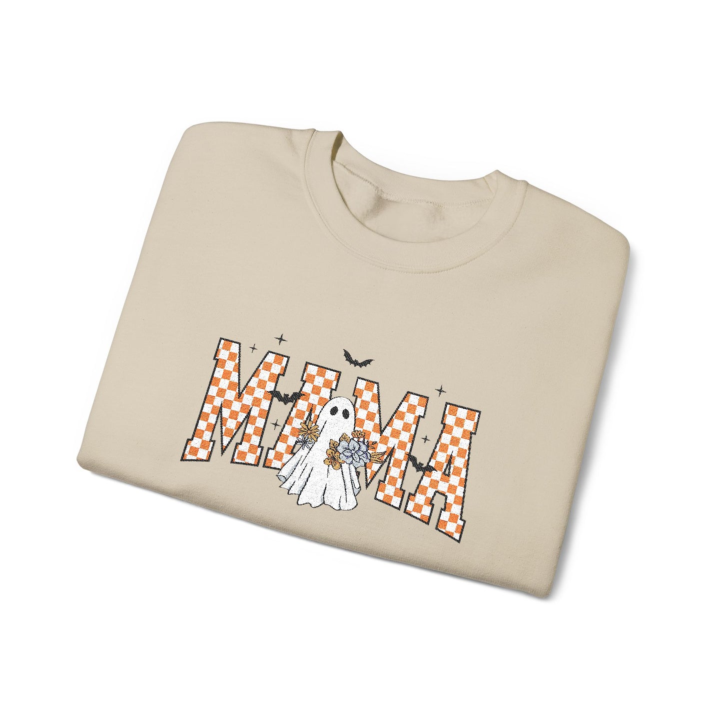 Retro Spooky MAMA Halloween Unisex Heavy Blend™ Crewneck Sweatshirt