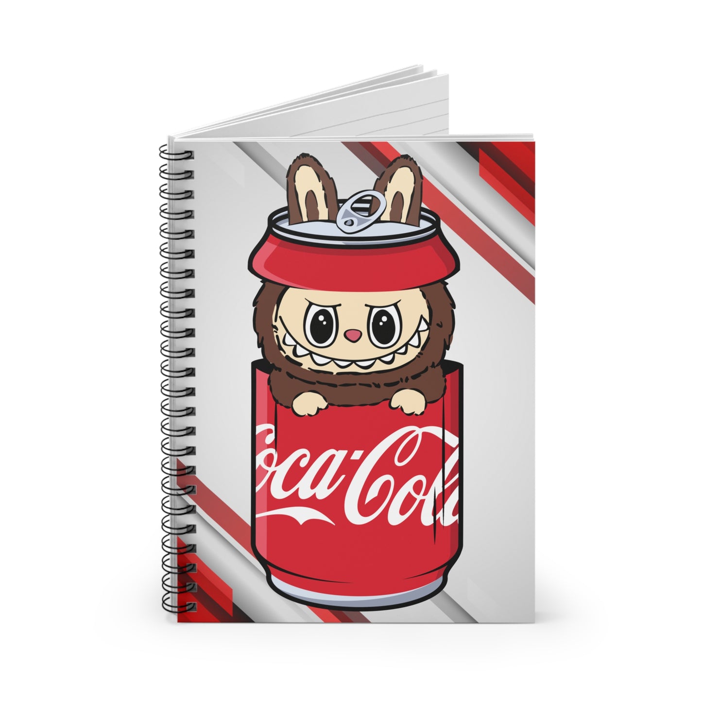Cute Coca-Cola Labubu Spiral Notebook - Whimsical Design for Note-Taking, Perfect for Students, Gifts, Journals, Kawaii Lovers