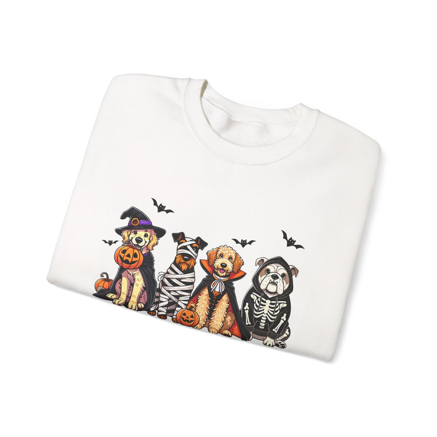 Spooky Dog Sweatshirt, Unisex Halloween Crewneck, Pet Lovers Gift, Cozy Fall Apparel, Cute Dog Design