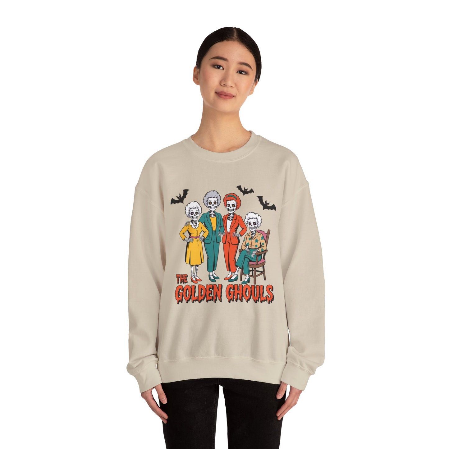 Golden Ghouls Sweatshirt, Halloween Crewneck, Spooky Sweatshirt, Horror Apparel, Unisex Fall Fashion, Cozy Costume