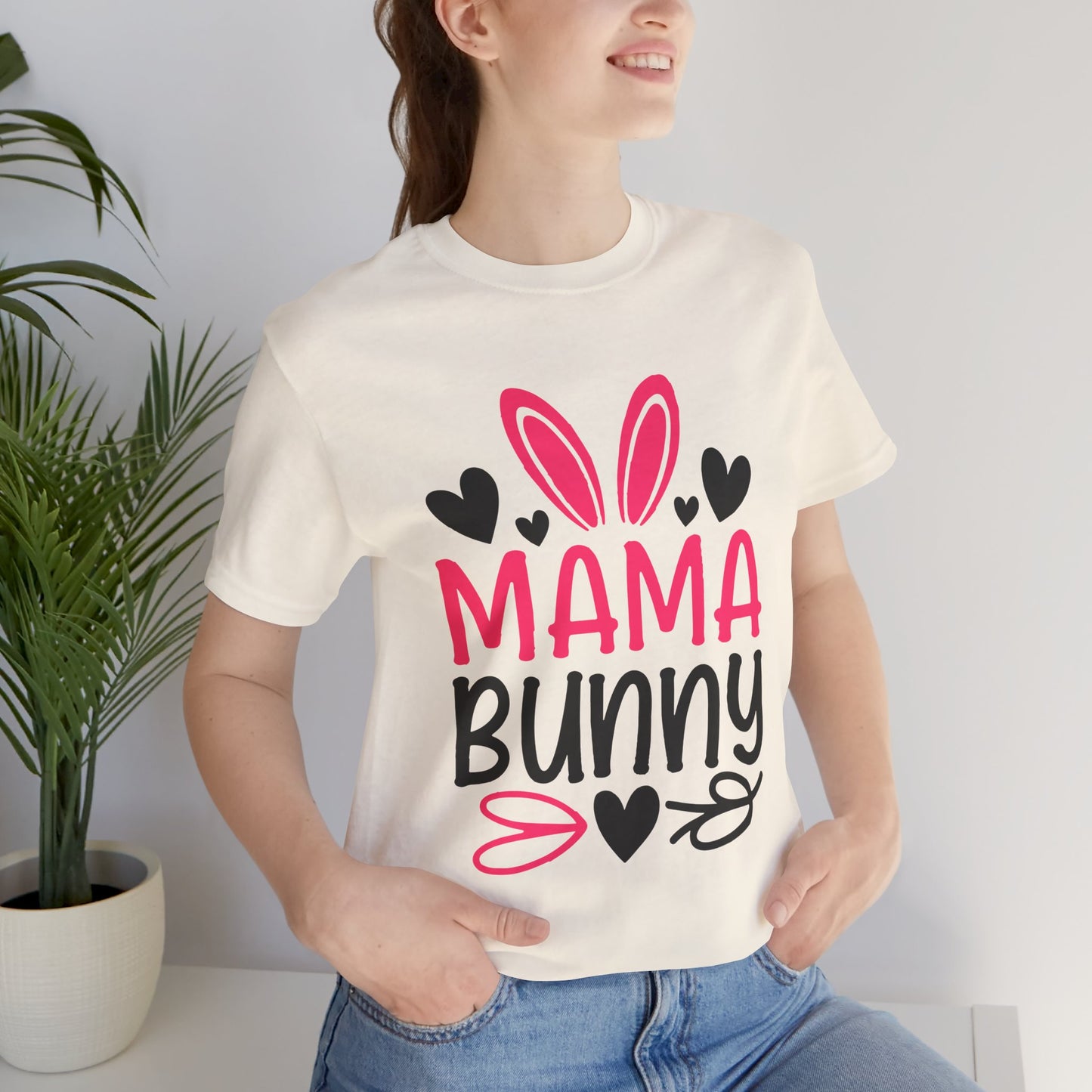 Mama Bunny Unisex Jersey Short Sleeve Tee - Perfect for Moms & Easter Celebrations
