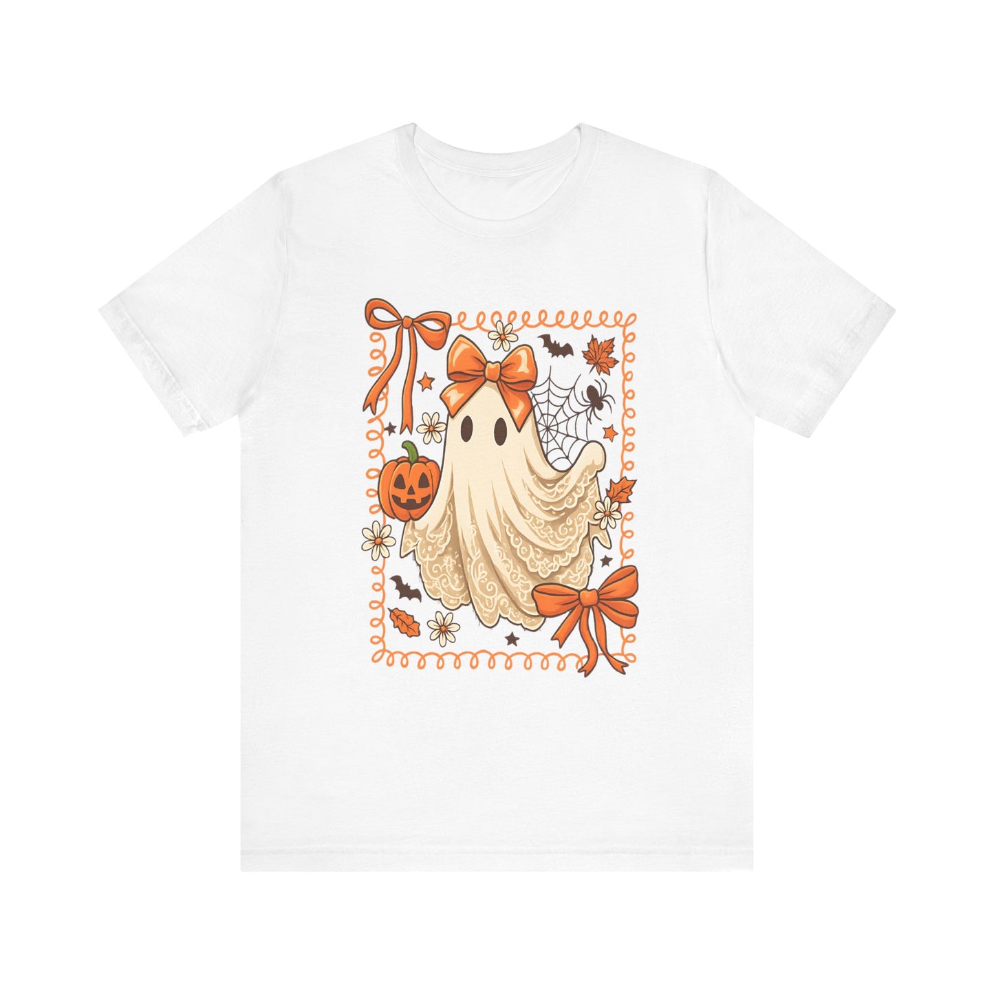 Ghostly Charm Halloween Tee, Unisex T-Shirt, Festive Apparel, Spooky Season Clothing, Gift for Trick-or-Treaters, Fall Celebrations
