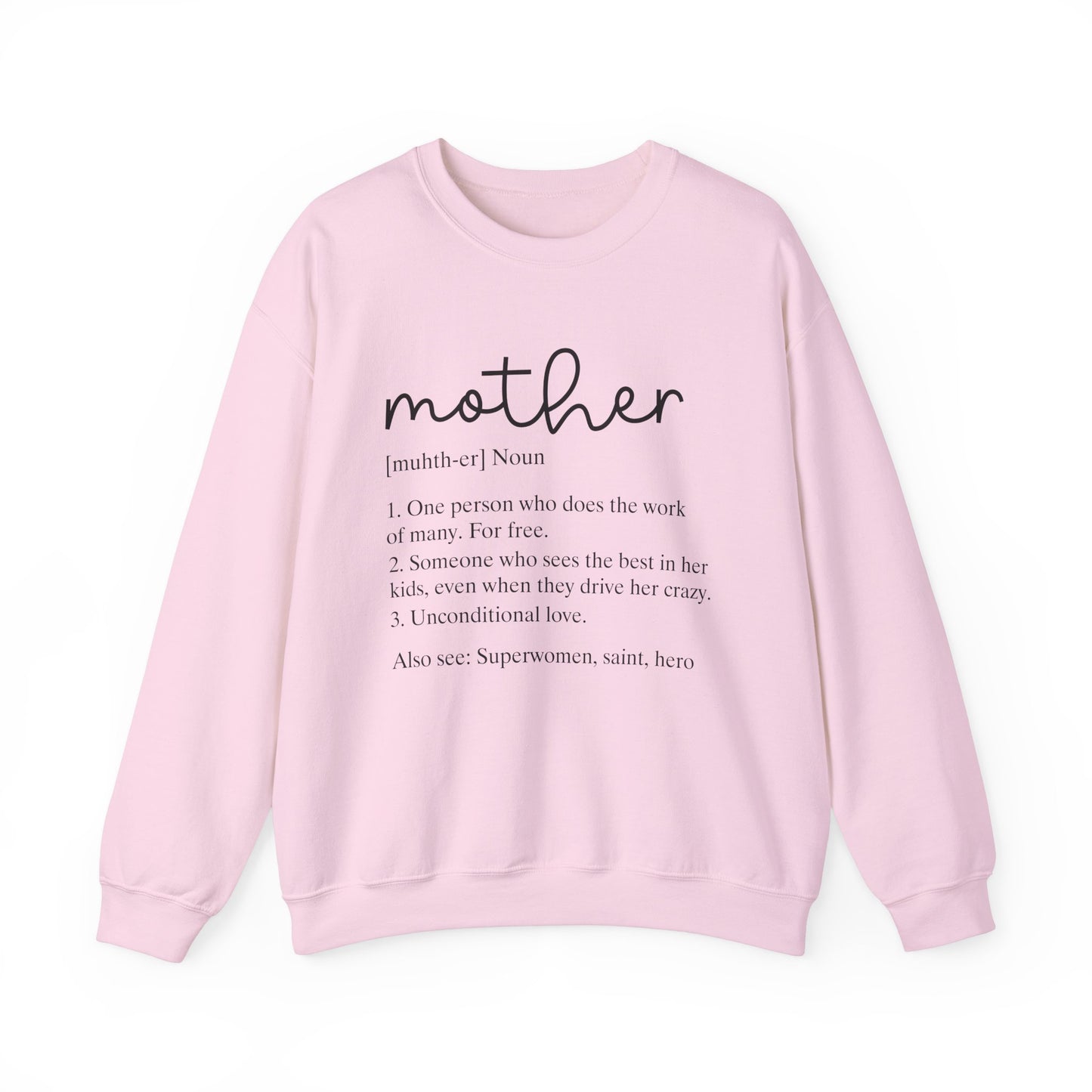 Mother Definition Unisex Crewneck Sweatshirt | Gift for Moms | Cozy & Heartfelt Apparel