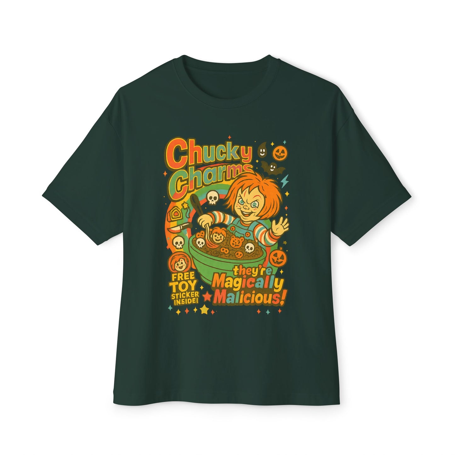 Chucky Charms Tee, Spooky Graphic Shirt, Halloween Outfit, Unisex Halloween Top, Vintage Horror Movie Apparel