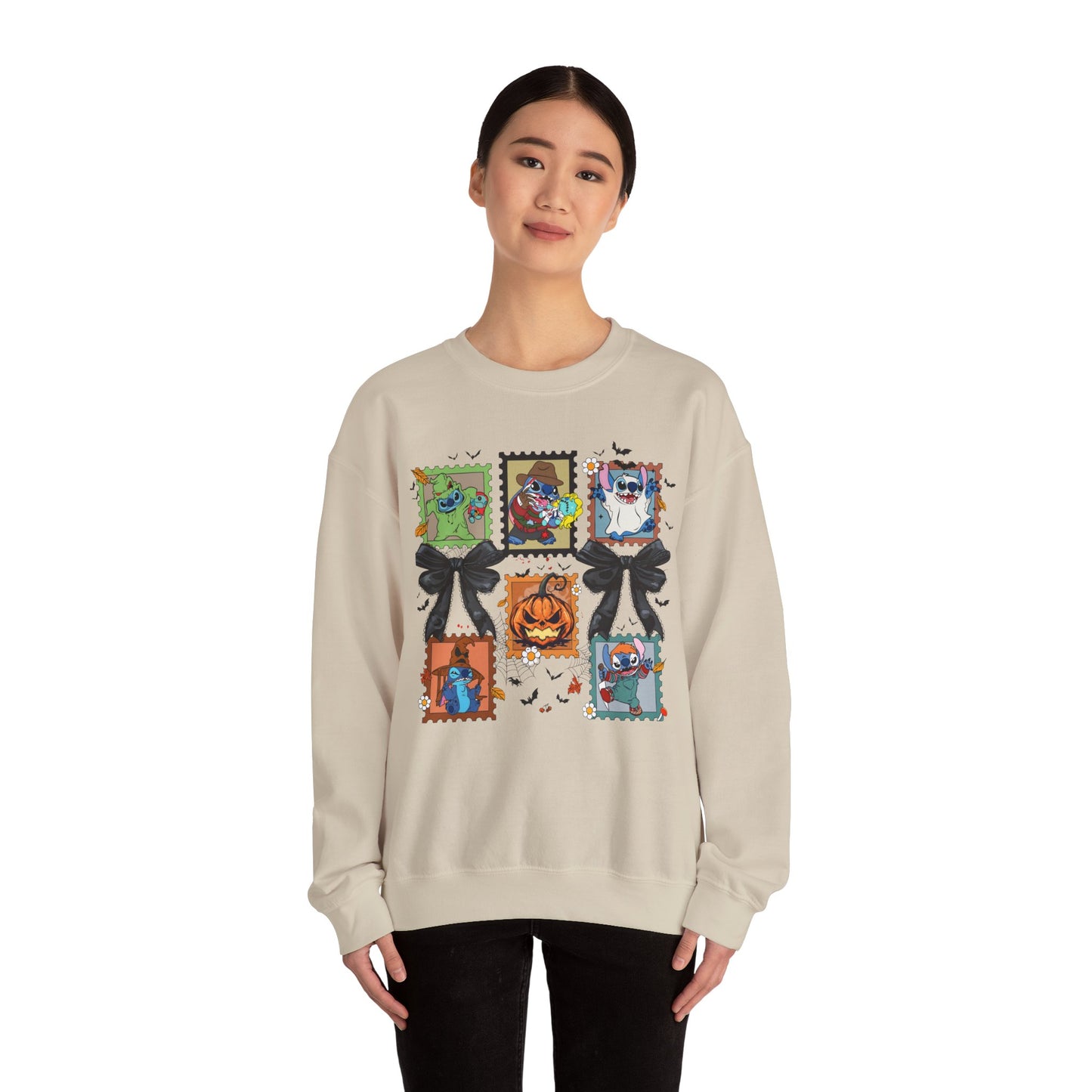 Spooky Vibes Retro Stitch Crewneck Sweatshirt, Halloween, Unisex Sweatshirt, Cozy Apparel, Gift for Her, Fall Fashion, Halloween Sweater