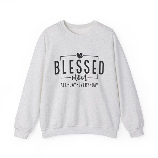 Blessed Mom Unisex Heavy Blend™ Crewneck Sweatshirt - All Day Everyday