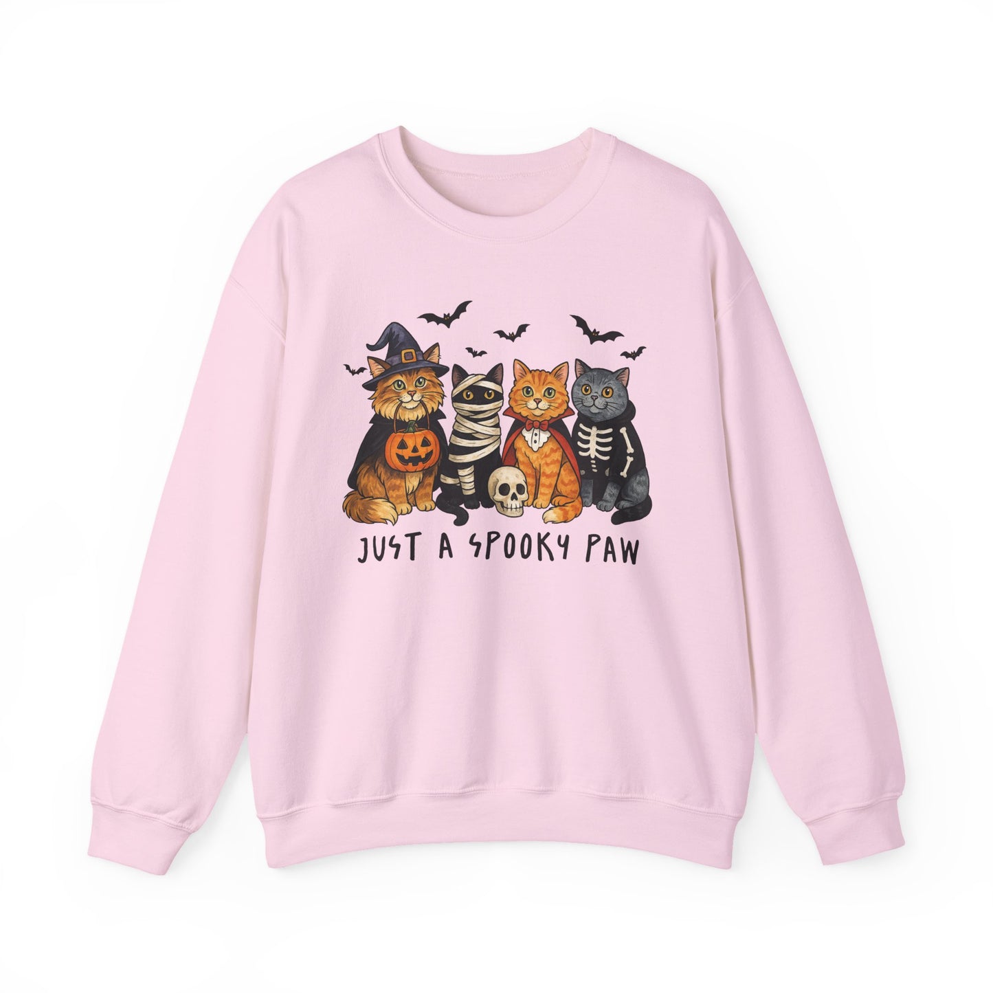 Spooky Cat Crewneck Sweatshirt, Halloween Sweatshirt, Cat Lover Gift, Cozy Fall Apparel, Unisex Sweatshirt, Cute Animal Sweater