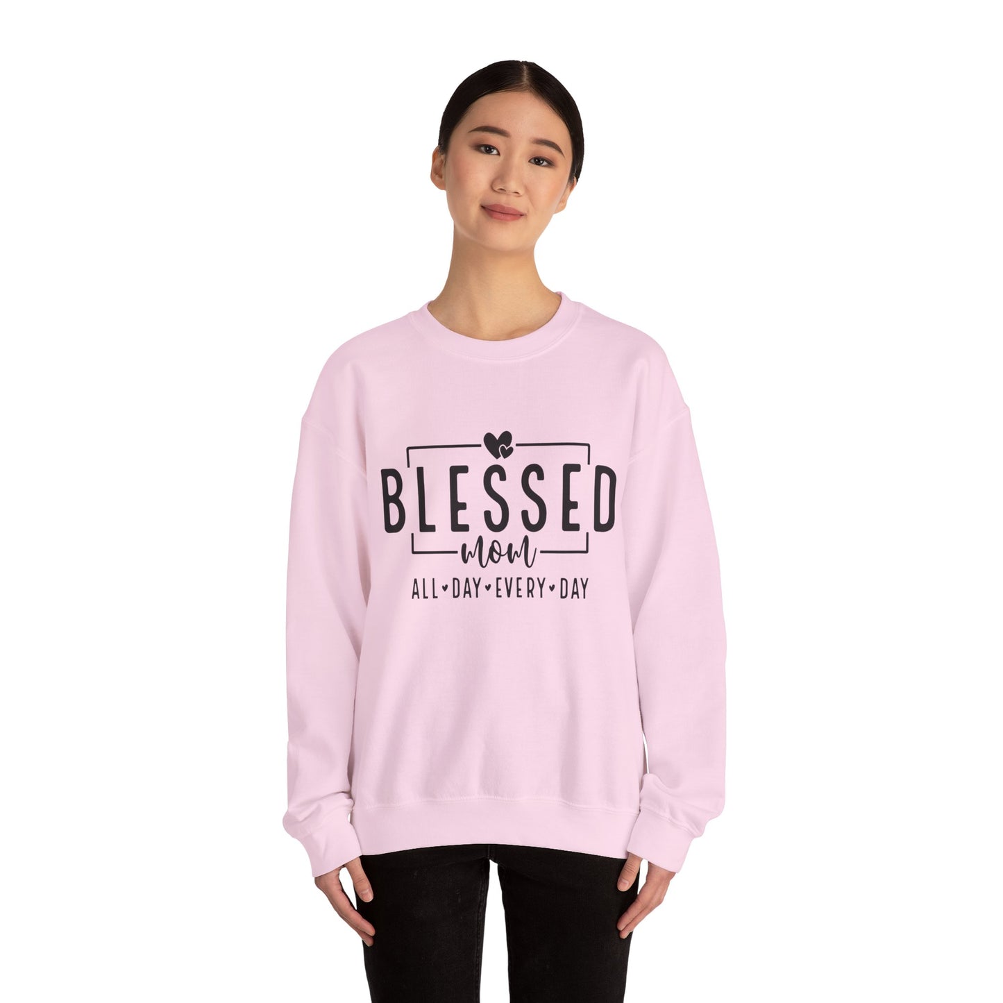 Blessed Mom Unisex Heavy Blend™ Crewneck Sweatshirt - All Day Everyday