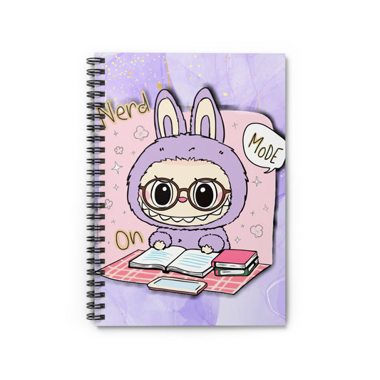 Cute Nerdy Labubu Spiral Notebook - Adorable Bunny Design, Perfect for Students, Gift for Birthdays, Journaling, School Supplies, Study Time
