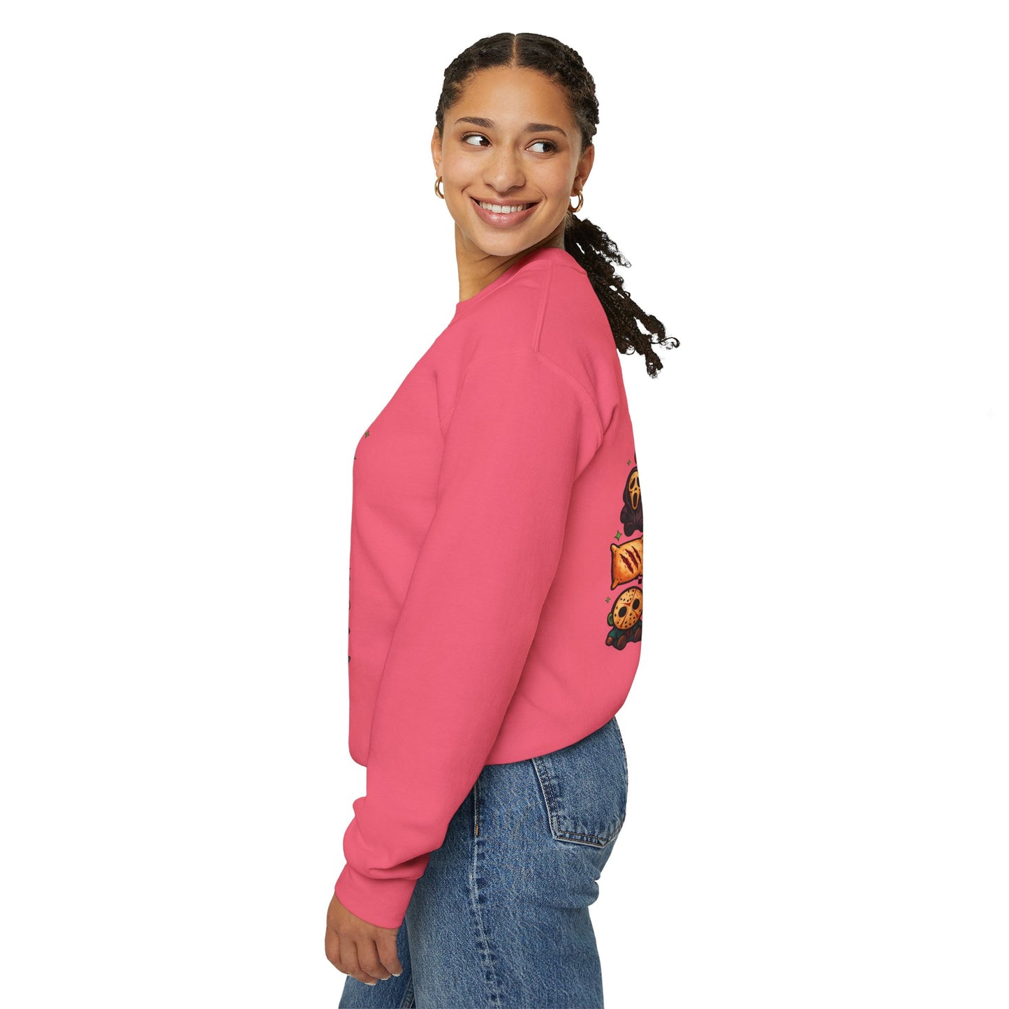 Freddy's Pajama Party Crewneck Sweatshirt | Halloween Sweater, Retro Horror Gift, Cozy Apparel, Unisex Design, Movie Memorabilia