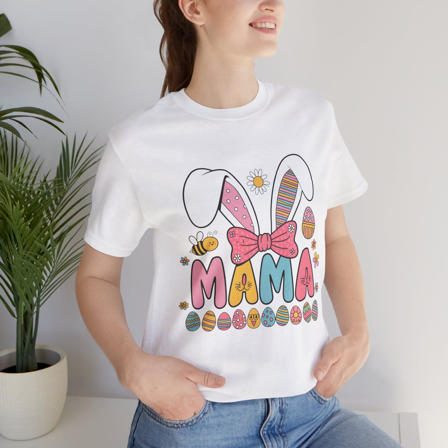 Easter Mama Bunny T-Shirt - Cute Unisex Jersey Tee for Moms