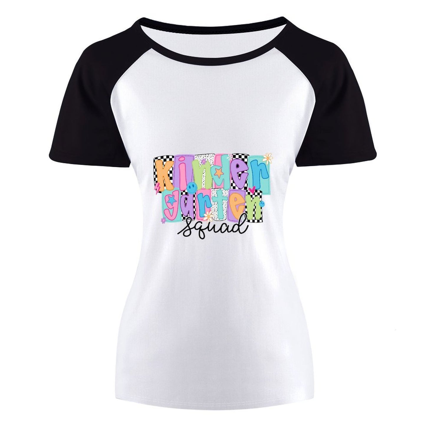 Women's Kindergarten Squad Short Sleeve T-Shirt Women's Raglan T-Shirt (Front Side Printing)